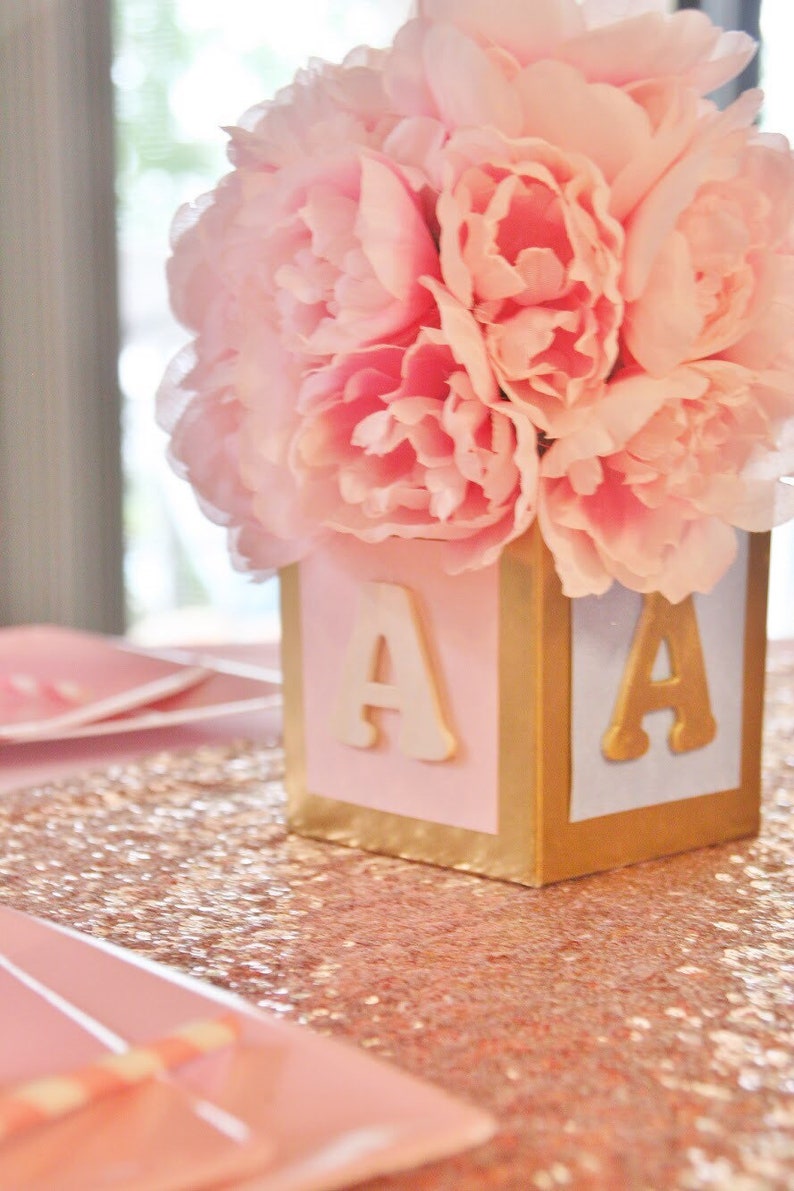 Baby Shower Decor Block Centerpiece 4inch Image 0