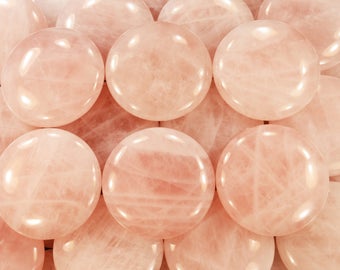 Rose Quartz Palm Stone 2 1/2 Inch Massage Polished Rocks Minerals Heart Chakra Healing Crystals and Stones Natural Mineral Specimen Reiki