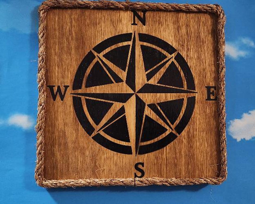 Compass Rose Wooden Sign - Etsy