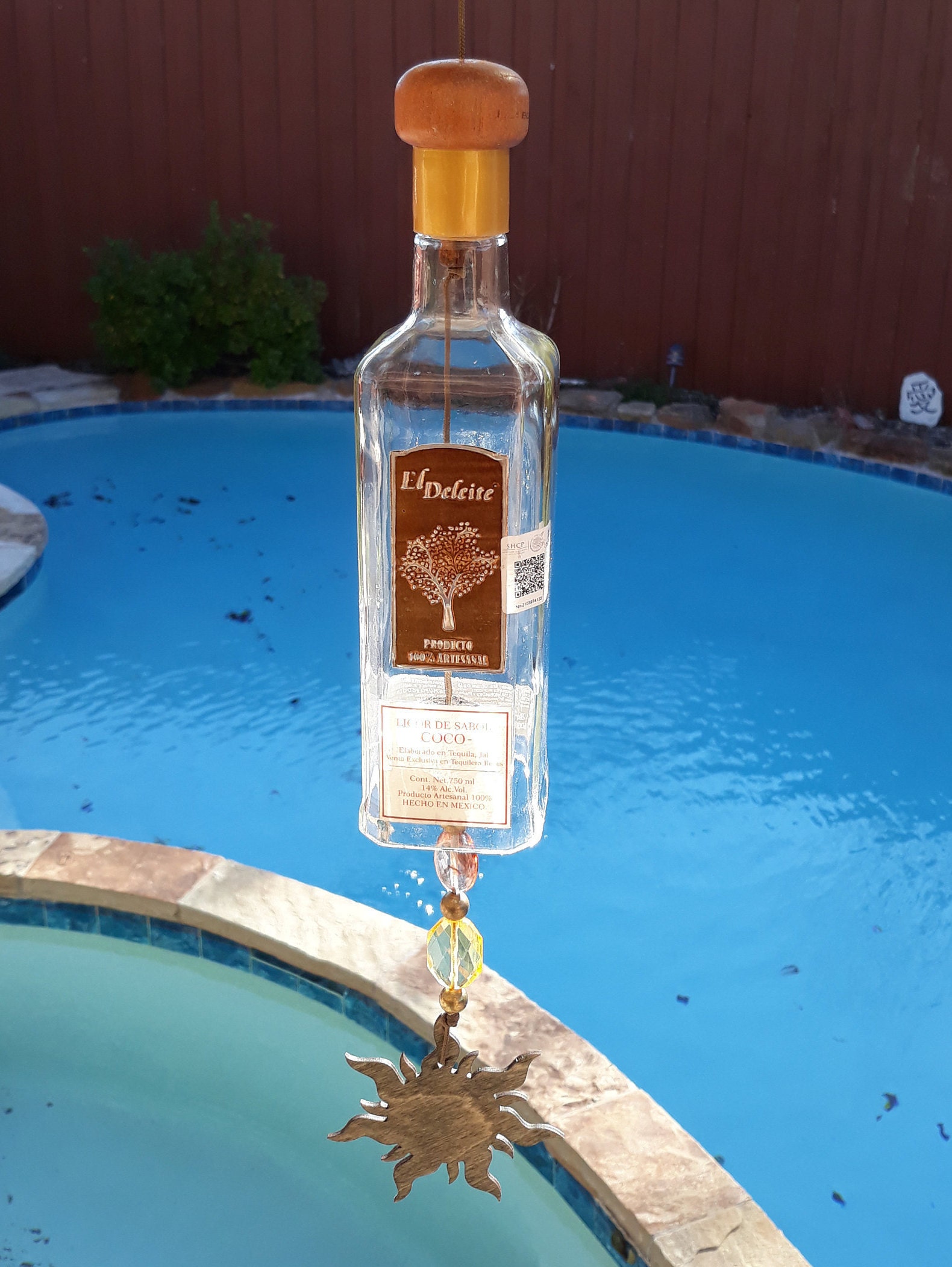 El Deleite Tequila Wind Chime Bottle Wind Chime glass wind | Etsy