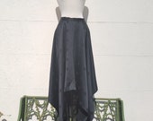Vintage black silk handkerchief skirt uk size 10