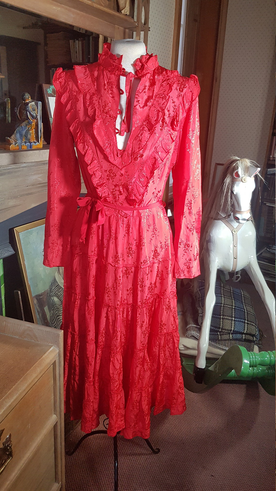 70s Red Dress stevie Nicks Gypsy Style Dress - Etsy UK