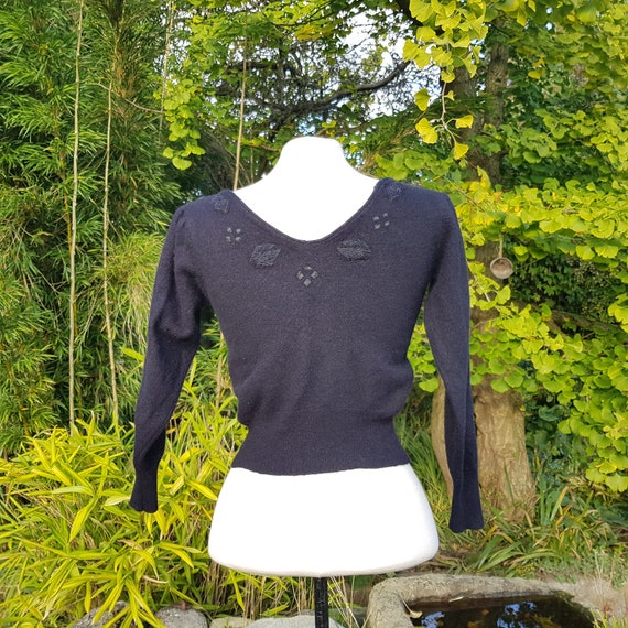 Vintage black jumper cashmere & angora - image 8