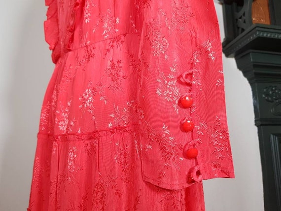 70s Red dress -Stevie Nicks gypsy style dress - image 8