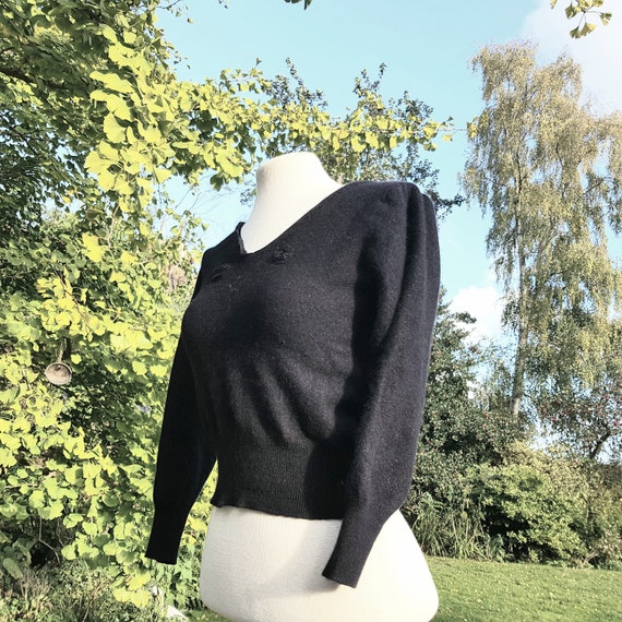 Vintage black jumper cashmere & angora - image 2