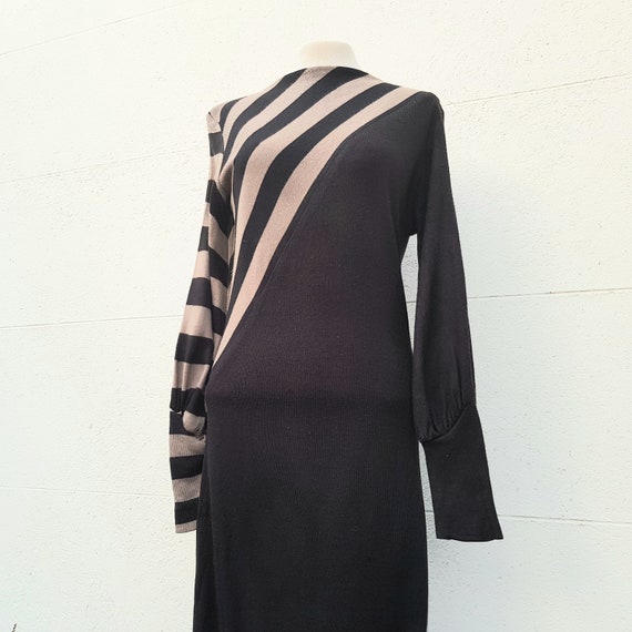 70s 80s vintage new wave dress asymmetric New Roma