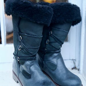 Sheepskin leather boots by Olang, UNWORN! size 6