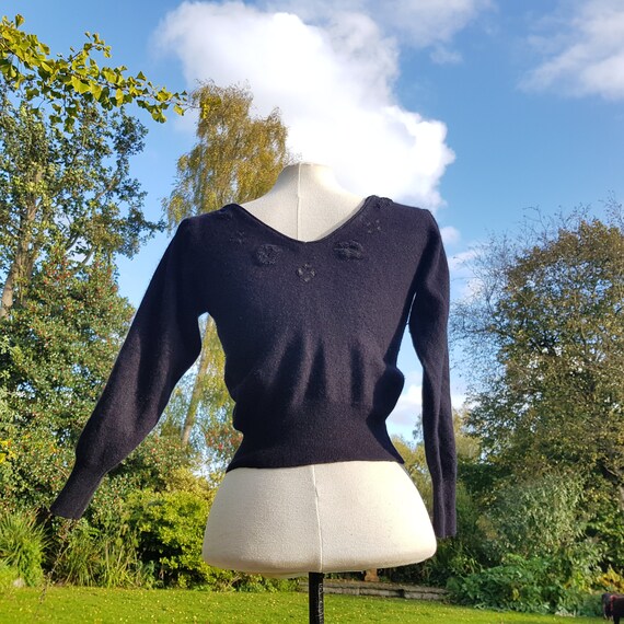 Vintage black jumper cashmere & angora - image 3