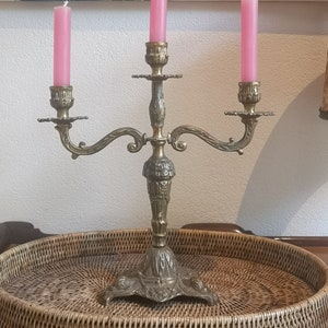 Kandelaar messing/brons voor 3 kaarsen