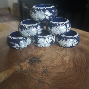 Servetringen handbeschilderd hout 6x