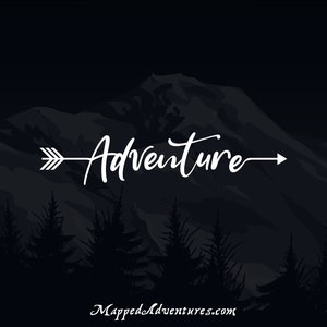 Adventure Arrow Vinyl Decal / Adventure Awaits / Laptop Stickers / Wanderlust Gift / Car Window Decal