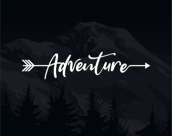 Adventure Arrow Vinyl Decal / Adventure Awaits / Laptop Stickers / Wanderlust Gift / Car Window Decal