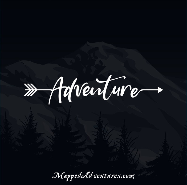 Adventure Arrow Vinyl Decal / Adventure Awaits / Laptop Stickers / Wanderlust Gift / Car Window Decal image 1