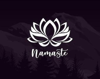 Lotus Namaste Vinyl Decal / Lotus Flower Vinyl Decal / Yoga Lotus Sticker / Water Bottle Decal / Namaste Car Decal / Lotus Car Decal