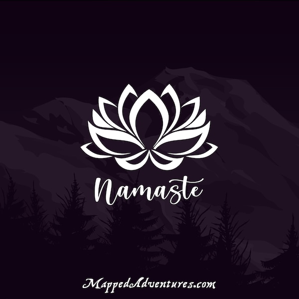 Lotus Namaste Vinyl Decal / Lotus Flower Vinyl Decal / Yoga Lotus Sticker / Water Bottle Decal / Namaste Car Decal / Lotus Car Decal