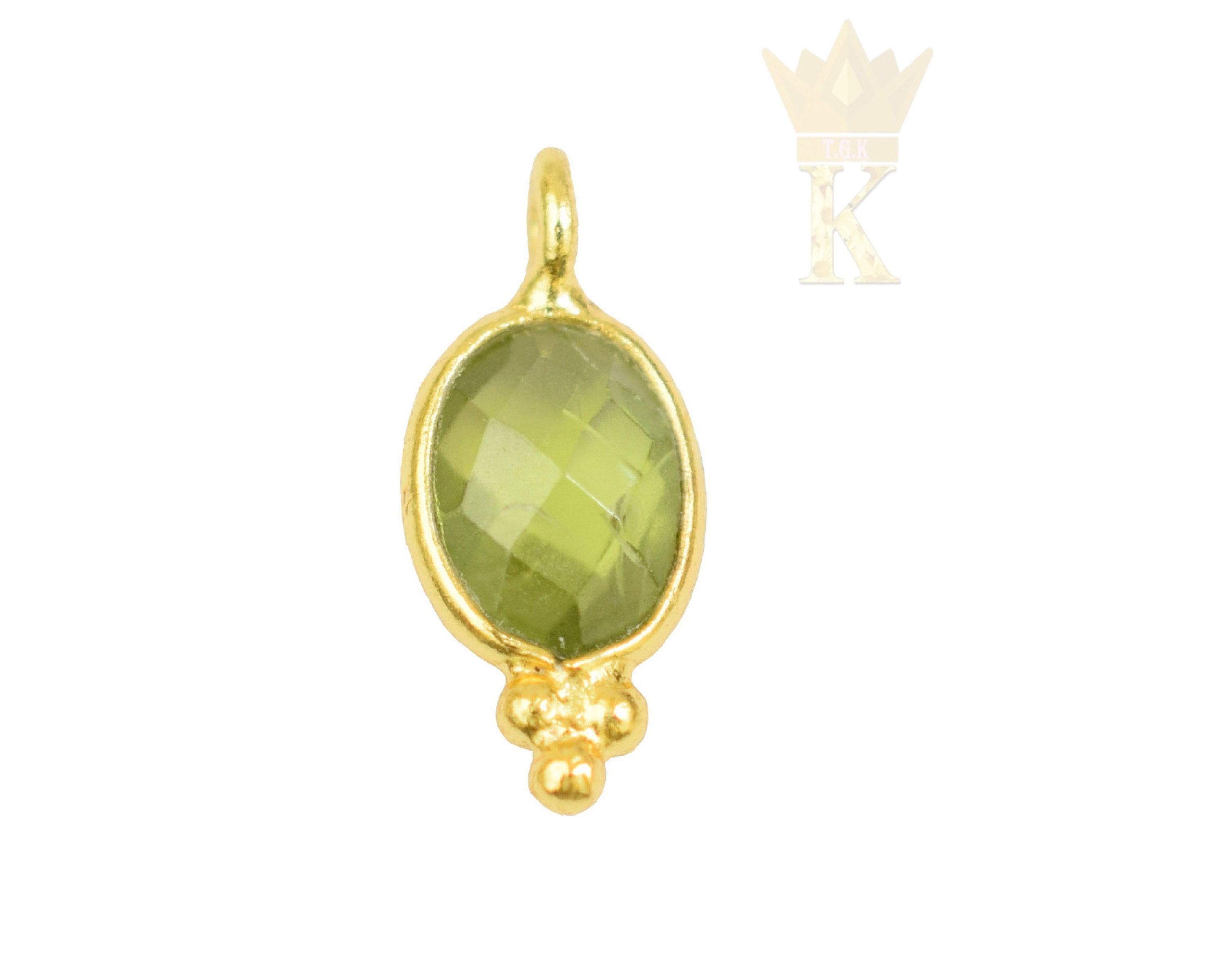 送料関税込【AMY O】Oval Gemstone Charm チャーム (3色) 国内発 1pcs- Small Oval Bezel Stone Charm, Jewelry Making Supplies