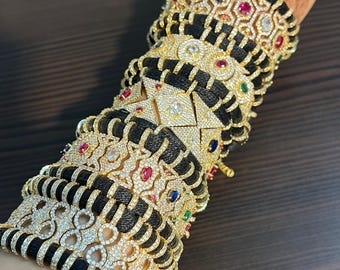 Pave Diamond Macrame Bracelet With Extension Chain