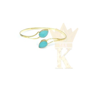 Edelstein einstellbarer Armreif ~ Gold überzogener Birthstone Bunte handgemachte Designer Messing Armreif Schmuck für Frauen Großhandelspreis
