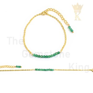 Edelstein Perlen Armband, vergoldetes Schmuck Armband, natürliche Edelstein Perlen Armband, handgemachtes Mann Frauen Armband (TGK2209)