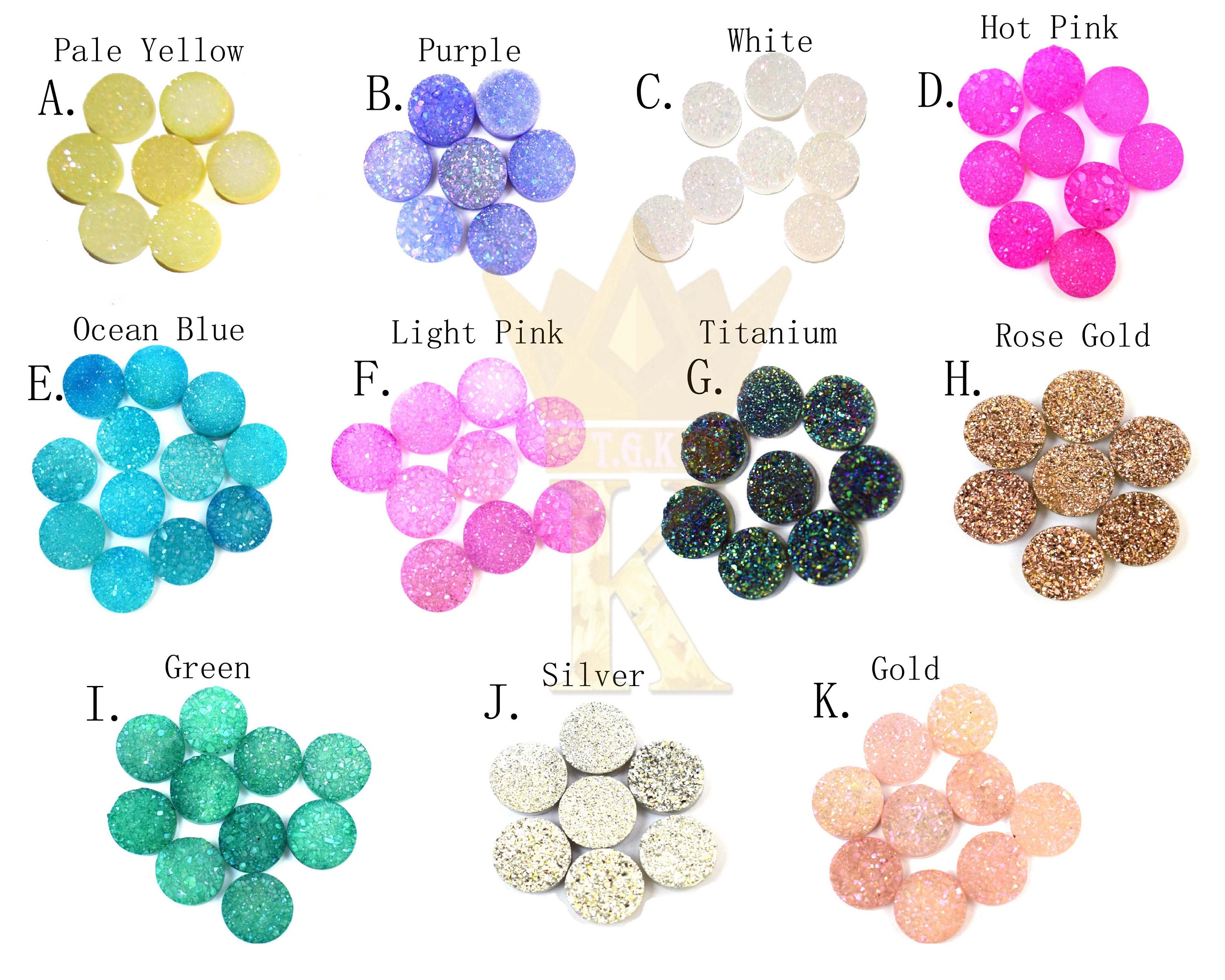 Stylish Colorful Druzy Gemstone Loose Cabochon Etsy