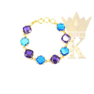Cubic Zircon Bracelet, Beaded Bracelet- Sapphire Bracelet, Champagne Bracelet, Purple Cubic Zircon,Orange Zircon Bracelet