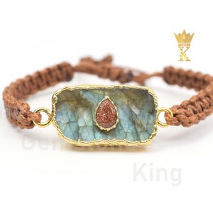 Natürliches Edelstein-Faden-Armband, Schnurarmband, verstellbares Armband, Kristallarmband, Seilarmband für Frauen, handgefertigtes Armband (TGK2234)