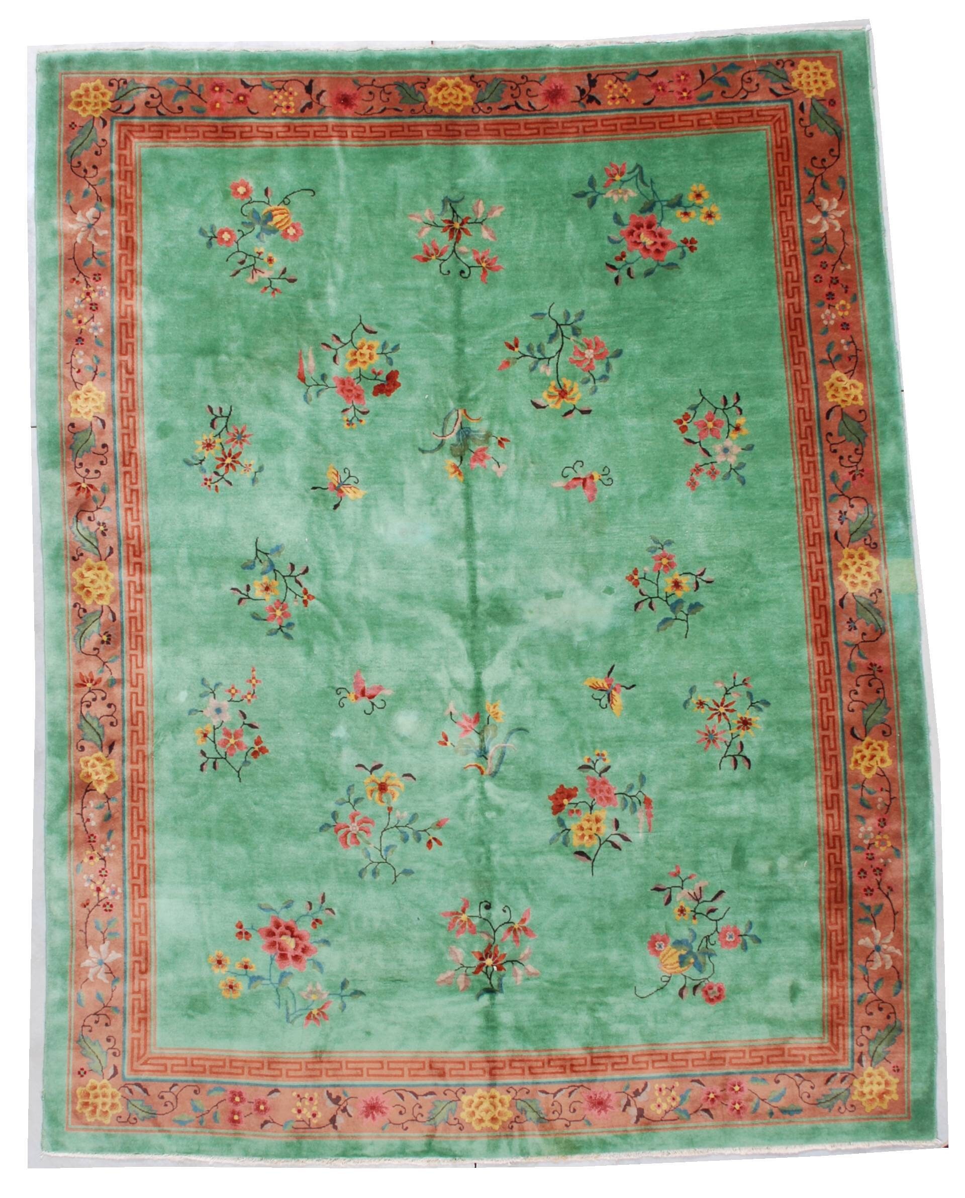 Vintageart Deco Chinese Oriental Rug 810 X 116 7313 Etsy