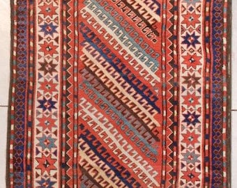 Antique Kazak Antique Caucasian Oriental Rug  Runner #7586