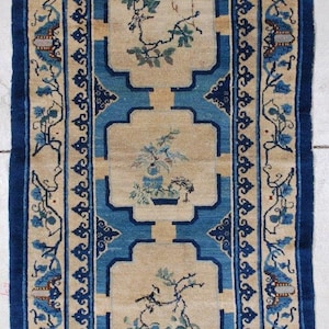 Antique Peking Art Deco  Chinese Oriental Rug 3’2 x 5’8 #7305