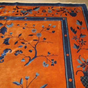 Antique Art Deco Chinese Oriental rug #8032 9'x12' image 6