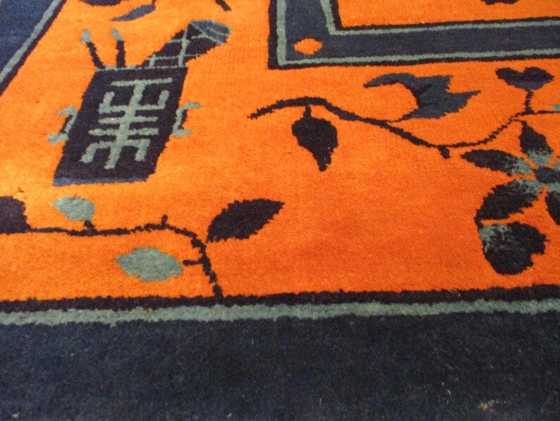 Antique Art Deco Chinese Oriental rug #8032 9'x12' image 4