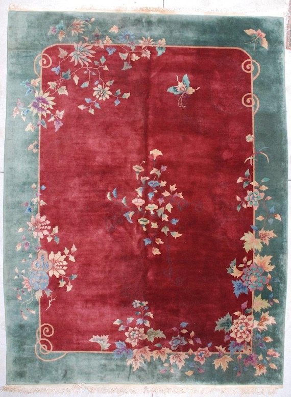 アート・デザイン・音楽 Oriental Carpet Design Vintage Art Deco Chinese Oriental Carpet #7266 - Etsy