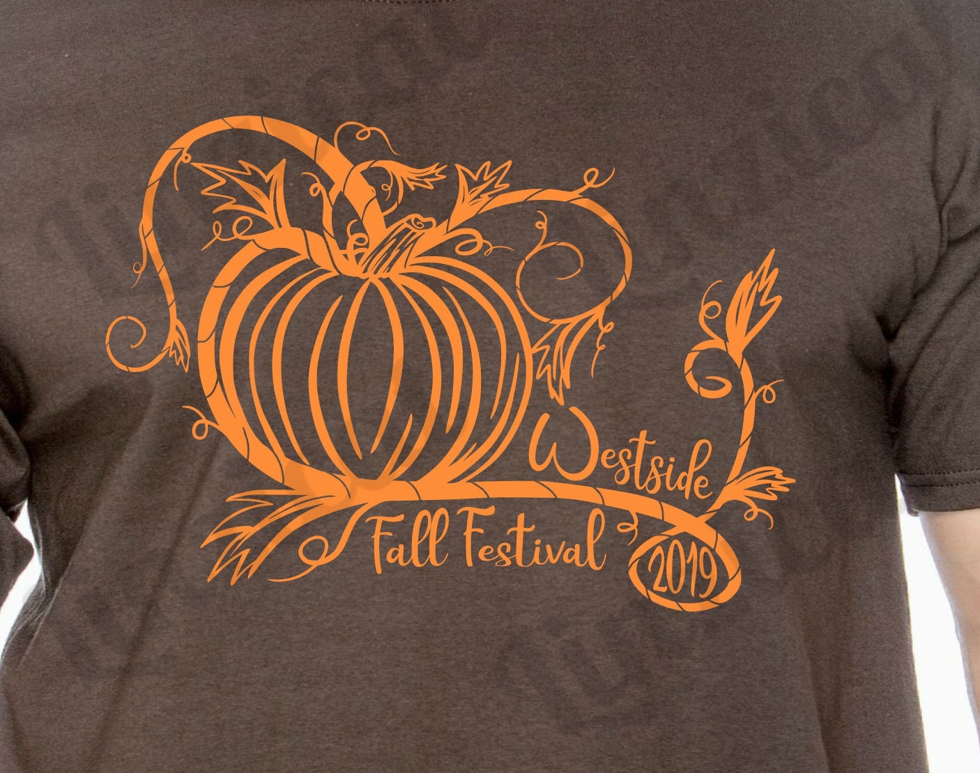 Pumpkin Vine SVG, Cutting File for SVG, Stylized Pumpkin and Vine SVG