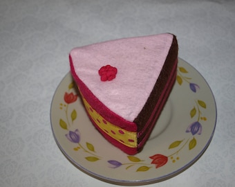 Handmade felt cake slice - soft toy - decoration