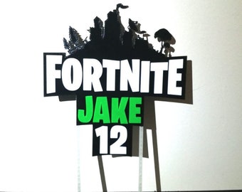 Fortnite Cake Topper Etsy - fortnite inspired personalised cake topper