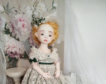 OOAK Art Doll: Handmade Sculptural Doll, Rococo Baroque Style