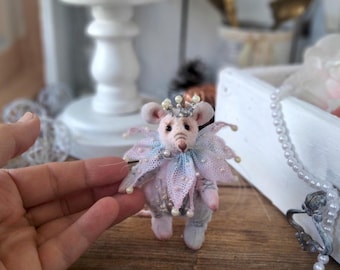 Handmade Teddy Mouse Princess: Collectible OOAK Artist Toy