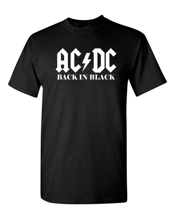 AC/DC Mens Tshirt Rock Music Back In Black Concert/Band Etsy