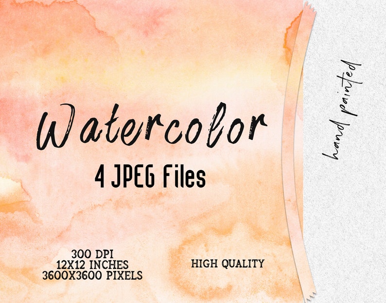 Autumn Watercolor Background Clipart Texture Backgrounds Etsy