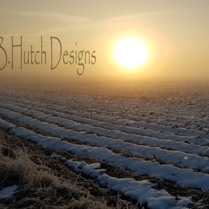 Sunrise Over Field, Nature Photography, Winter Photos, Rural Photography, Countryside Photos, Farm Country, Wall Art, Home Decor
