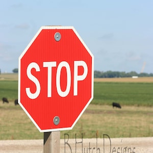 Stop Sign, Road Sign, Country Road Stop Sign, Rural Iowa, Digital Download, Home Decor