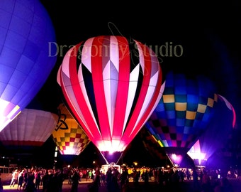 Balloon Glow, Hot Air Balloon Photography, Balloon Glow, Print Digital Download, Wall Art, Hot Air Balloon Photo, Home Decor