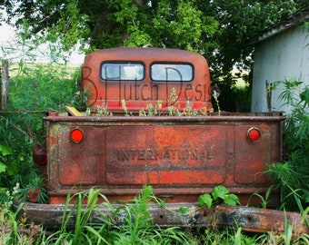 Old International Truck, Descargas digitales, Fotografía de camiones antiguos, Camión vintage, Decoración del hogar, Arte mural