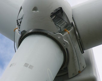 Wind Turbine Close-Up Photography, Industrial Wall Art (Digital Download)