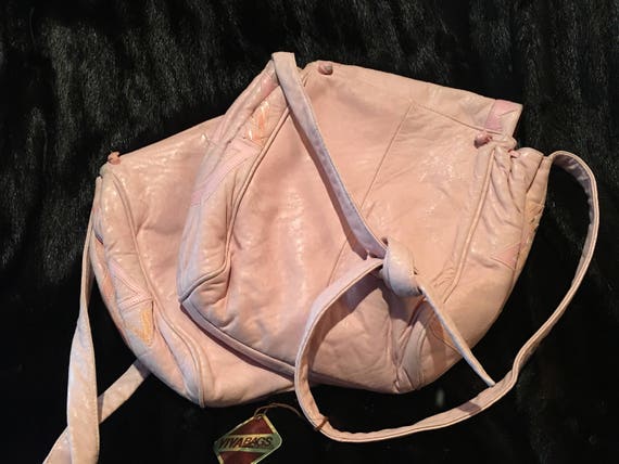 Viva Vintage New Pink Leather Embossed Shoulder B… - image 4