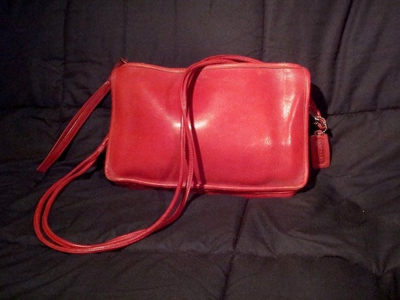 Coach Classic Red Leather Clutch Style Handbag - image 1