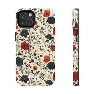 Vintage wild flower phone case floral pattern Phone Case boho style Phone Cover flowers nature Phone case great gift for iPhone or Samsung
