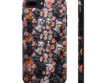 Clay Effect dogs and Flowers Samsung Phone Case | Spooky Ghosts Floral Phone Case | custom Phone Cover | Protective Phone case | Samsung