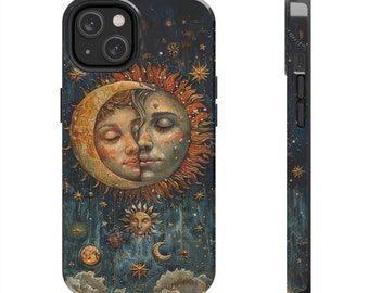 Sol, måne, stjärna, telefonskal, present till rymdälskare, iPhone-skal till Samsung, astrologi, present till honom och henne