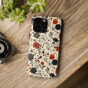Vintage wild flower phone case floral pattern Phone Case boho style Phone Cover flowers nature Phone case great gift for iPhone or Samsung